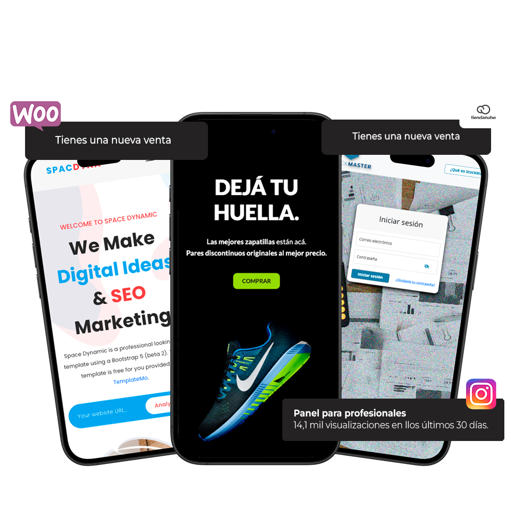 Mobiles con sitios web portada del sitio